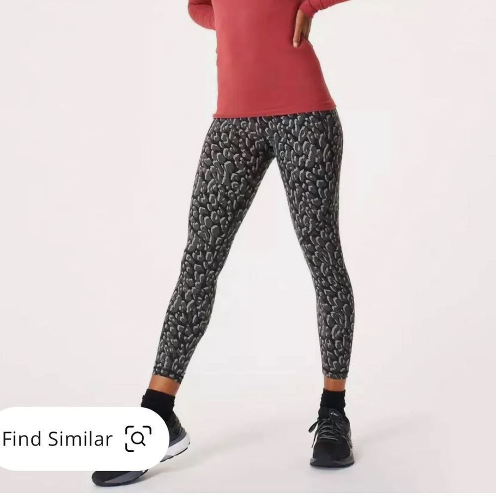 Sweaty Betty 7/8 workout tights black tonal leopard xxs new